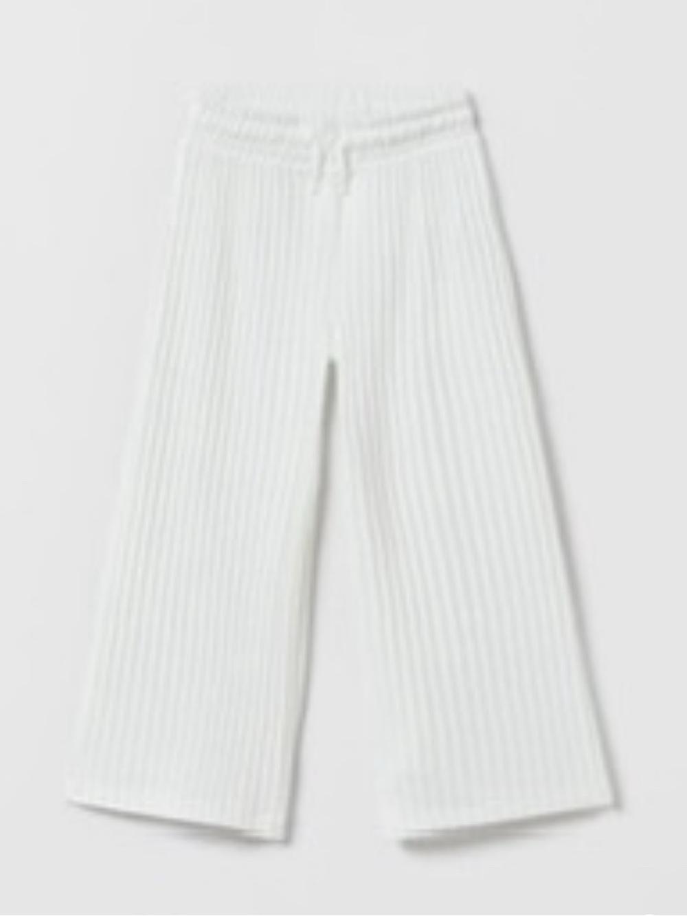 Zara Girls White Flowy Ribbed Pants -Size 13/14